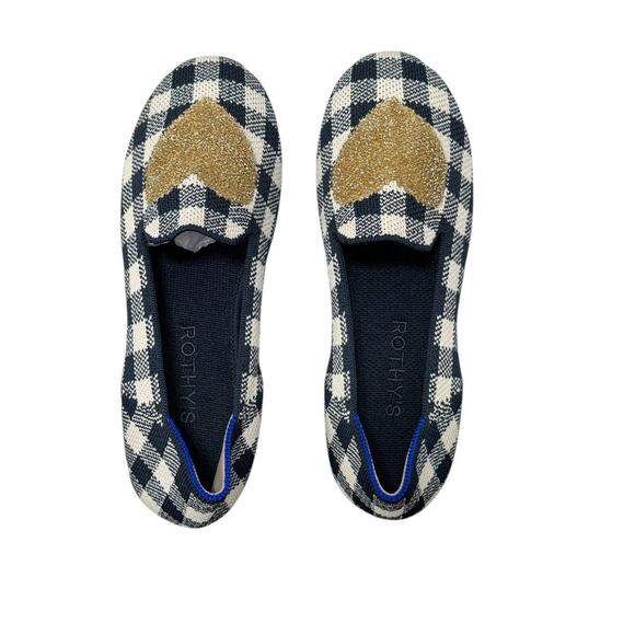 New! Rothy's Kids Gingham Heart Limited Edition Loafers - Size 3 - Picture 2 of 7